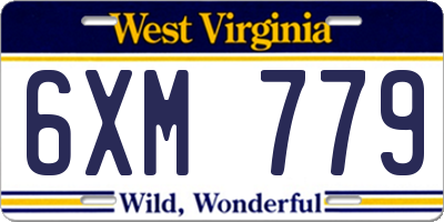 WV license plate 6XM779