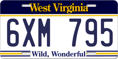 WV license plate 6XM795