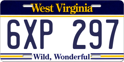 WV license plate 6XP297