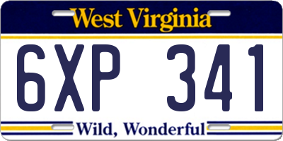 WV license plate 6XP341
