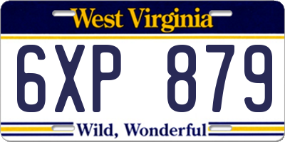 WV license plate 6XP879