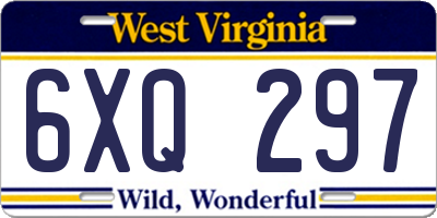 WV license plate 6XQ297