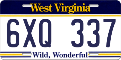 WV license plate 6XQ337