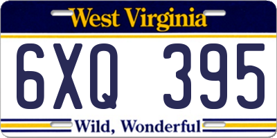 WV license plate 6XQ395