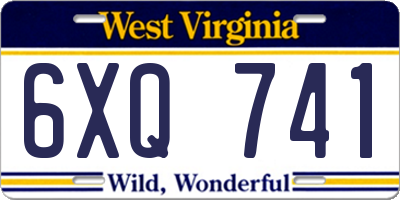 WV license plate 6XQ741
