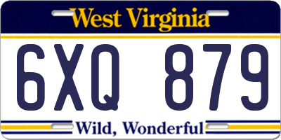 WV license plate 6XQ879