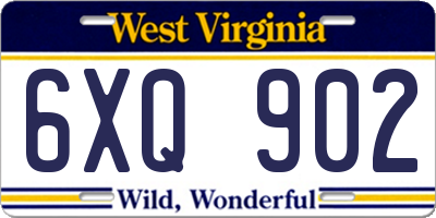 WV license plate 6XQ902