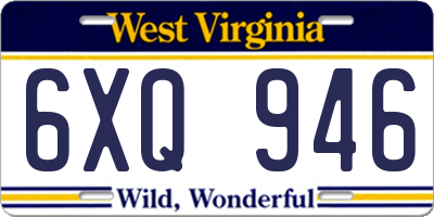 WV license plate 6XQ946