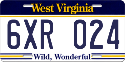 WV license plate 6XR024