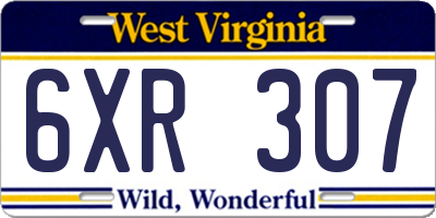 WV license plate 6XR307