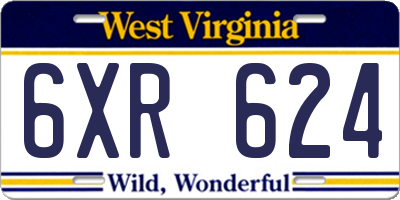 WV license plate 6XR624