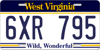 WV license plate 6XR795
