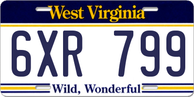 WV license plate 6XR799