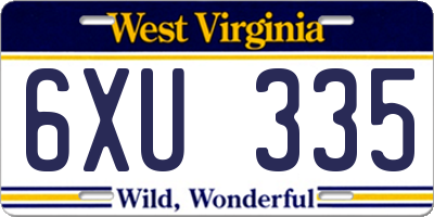 WV license plate 6XU335