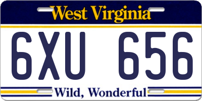 WV license plate 6XU656