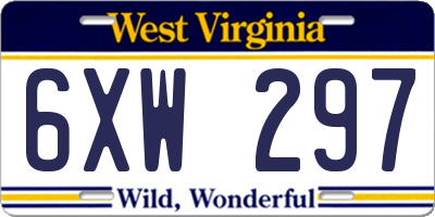 WV license plate 6XW297