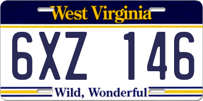 WV license plate 6XZ146