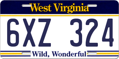 WV license plate 6XZ324