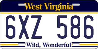 WV license plate 6XZ586