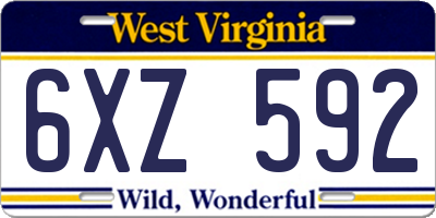 WV license plate 6XZ592