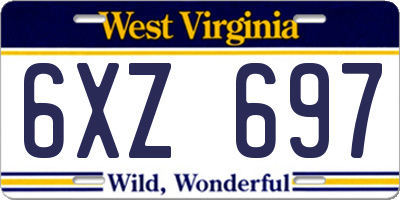 WV license plate 6XZ697