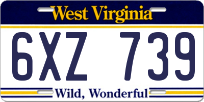 WV license plate 6XZ739