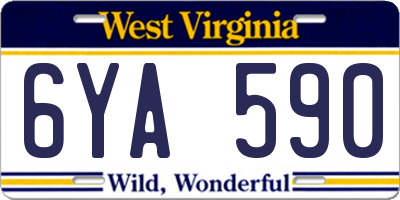 WV license plate 6YA590