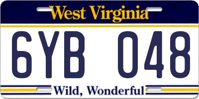 WV license plate 6YB048