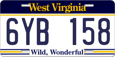 WV license plate 6YB158