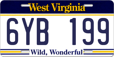 WV license plate 6YB199