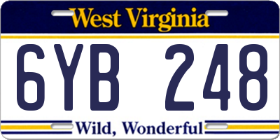 WV license plate 6YB248