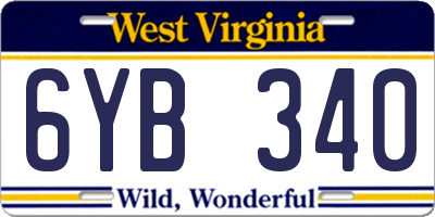 WV license plate 6YB340