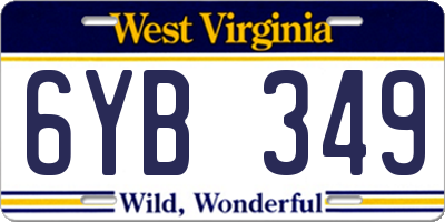 WV license plate 6YB349