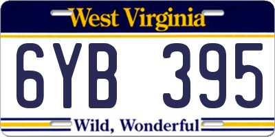 WV license plate 6YB395