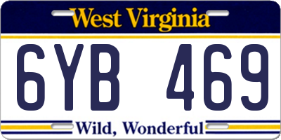 WV license plate 6YB469
