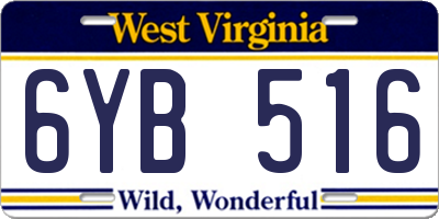 WV license plate 6YB516