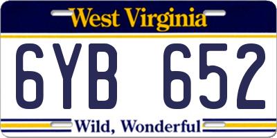WV license plate 6YB652