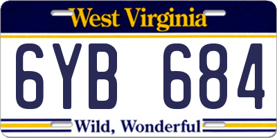 WV license plate 6YB684