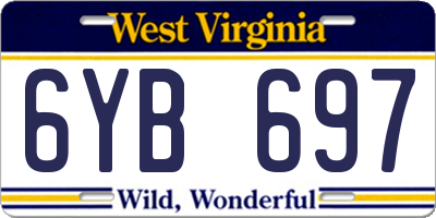 WV license plate 6YB697