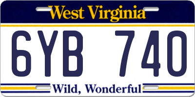 WV license plate 6YB740
