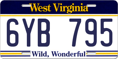 WV license plate 6YB795