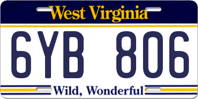 WV license plate 6YB806