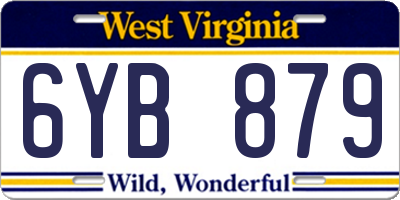 WV license plate 6YB879