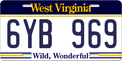 WV license plate 6YB969