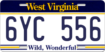 WV license plate 6YC556