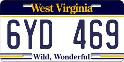 WV license plate 6YD469