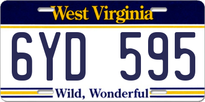WV license plate 6YD595