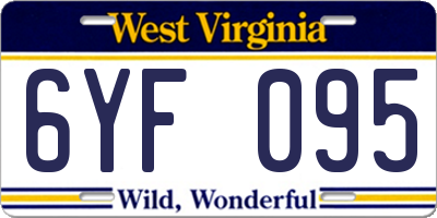 WV license plate 6YF095