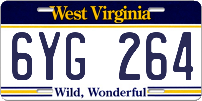 WV license plate 6YG264