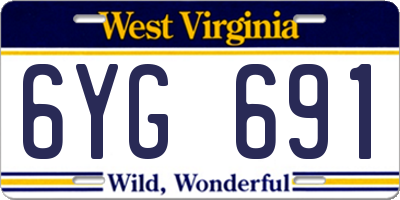 WV license plate 6YG691